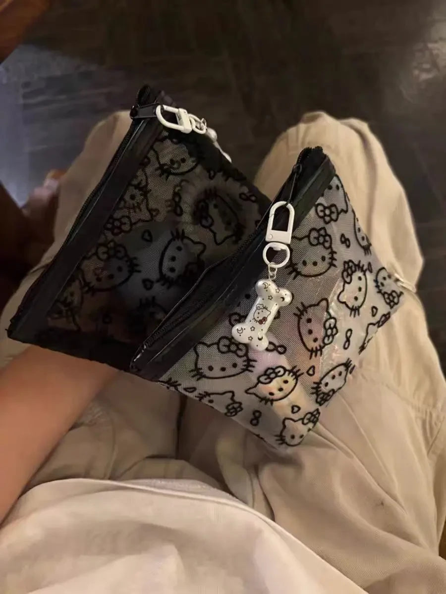 Kawaii Kitty Mesh Pouch