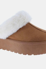 Fur Trim Snow Slippers