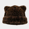 Leopard Print Plush Teddy Bear Hat