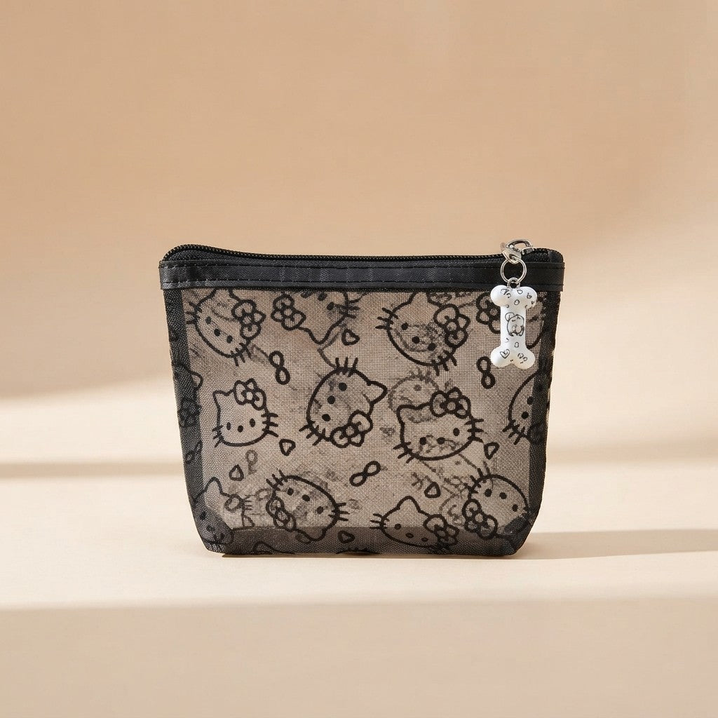 Kawaii Kitty Mesh Pouch